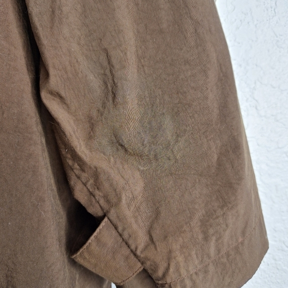 Eddie Bauer Brown Nylon Trekker Trench Pockets Size Large - Picture 11 of 16